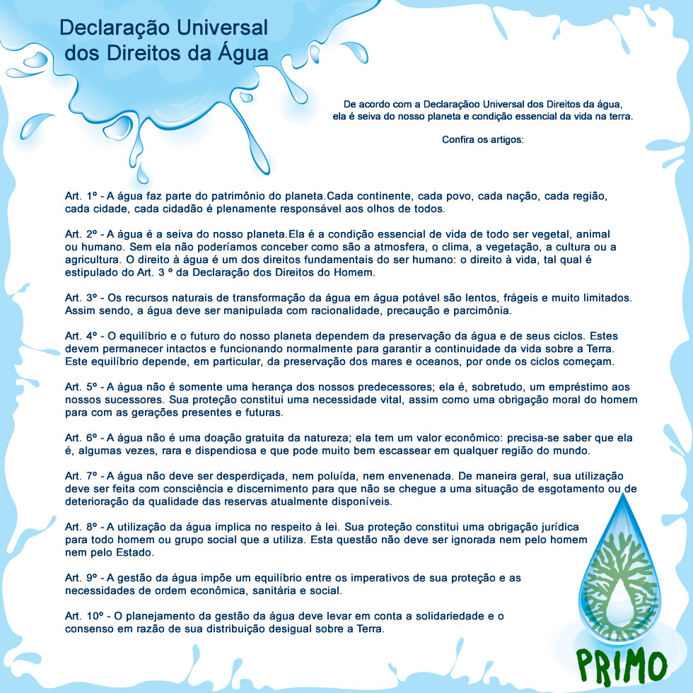 You are currently viewing Declaração Universal dos Direitos da Água